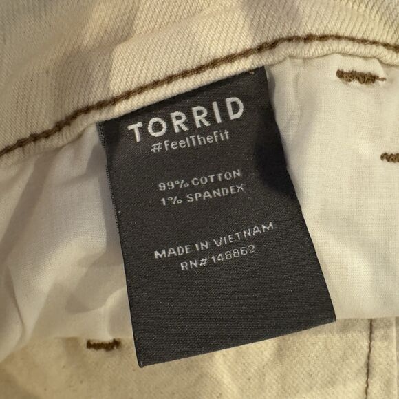 Torrid Womens Mini Denim Skirt Button Fly Beige Boho Y2K Preppy  Size 18 - Picture 5 of 8